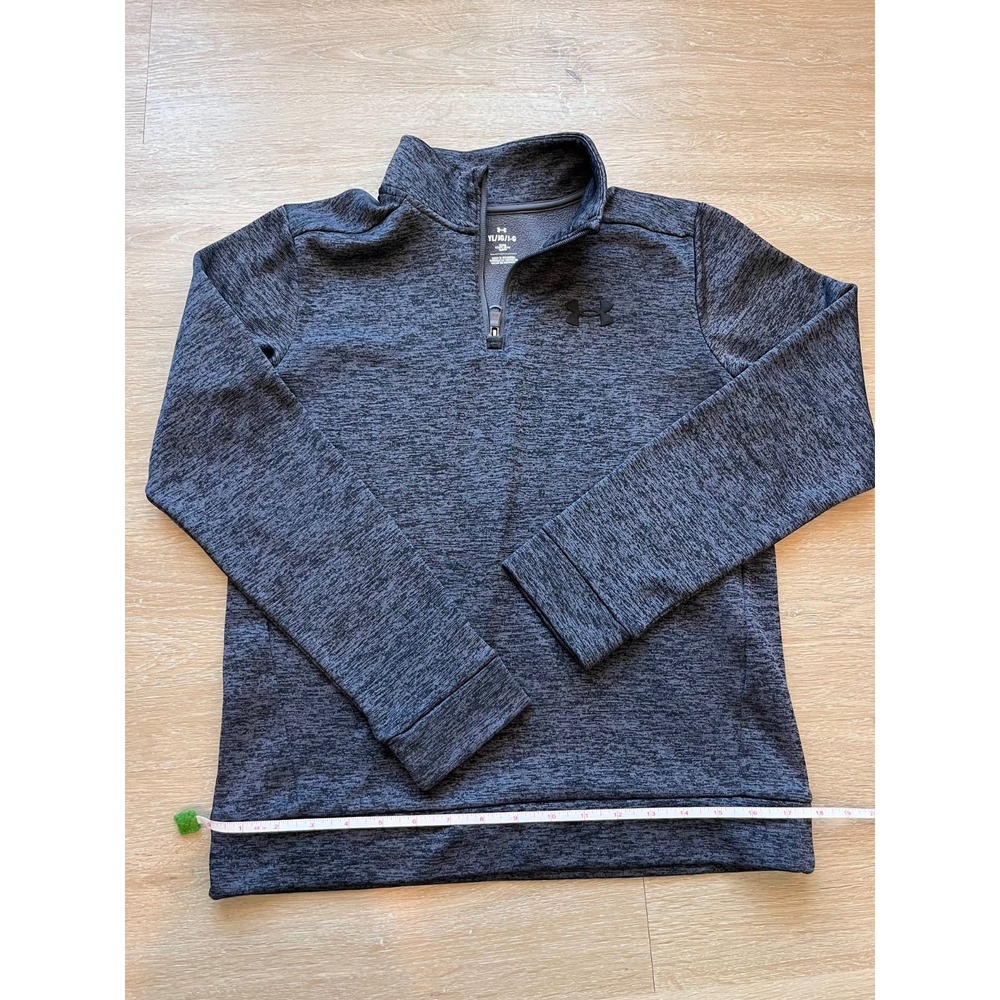 Under Armour Sweatshirt Boys YL Heathered Gray Fleece Quarter Zip Loose‎ Fit